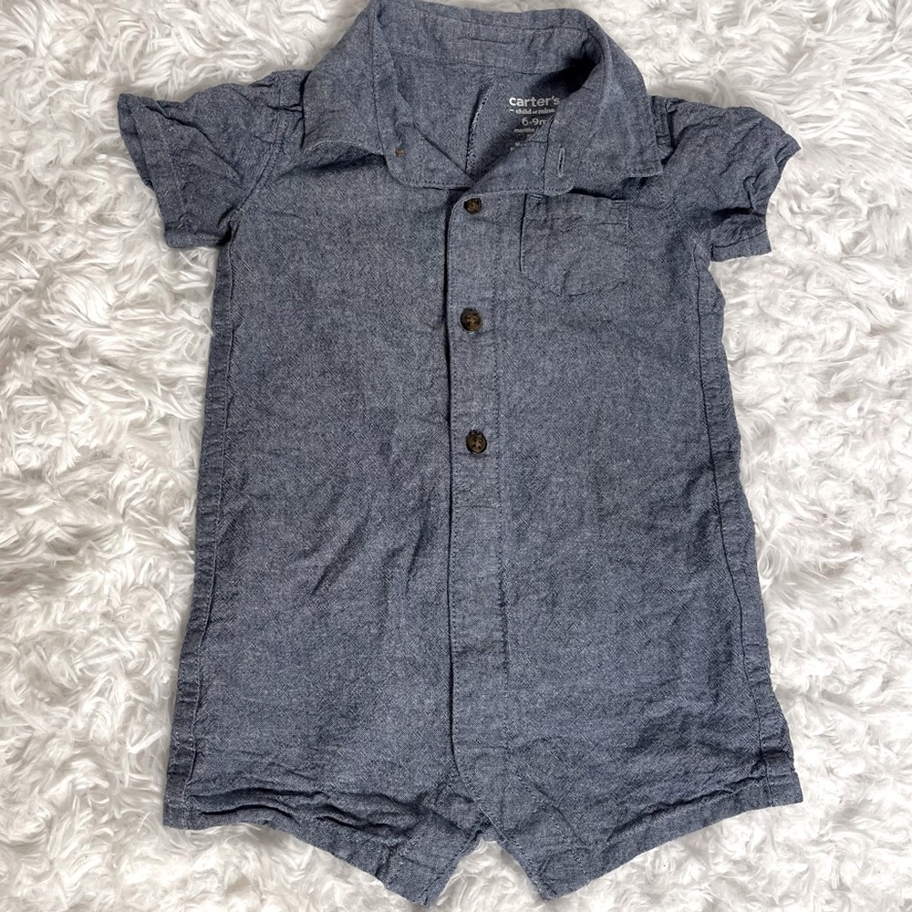 Carter’s Brand | 6-9 M baby boy romper onesie | jean